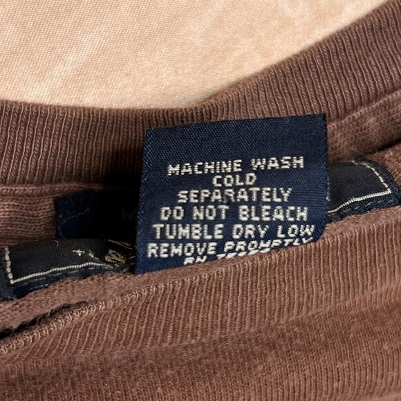 Abercrombie & Fitch Brown Patchwork Embroidered Stitched Short Sleeve T-Shirt - Picture 9 of 10